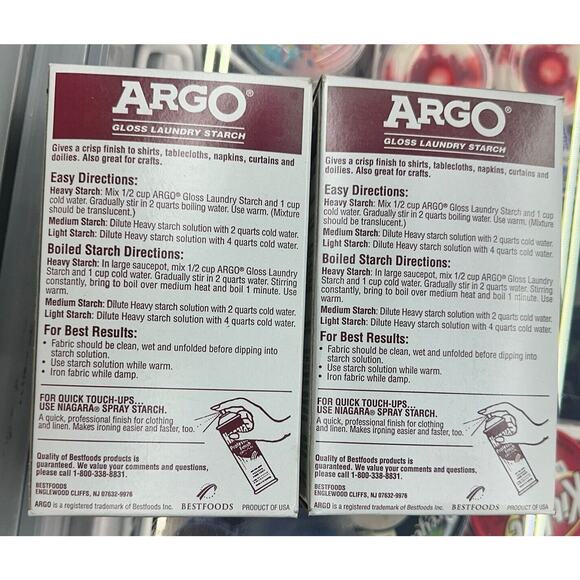 [ 2 Box Lot ] ARGO Gloss Laundry Starch 16 oz Crisp Finish - NO EXPIRATION - Picture 3 of 7
